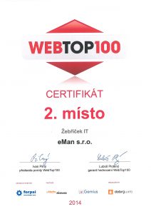 Web eman.cz získal 2. místo v soutěži WebTop100 2014 v kategorii IT firem