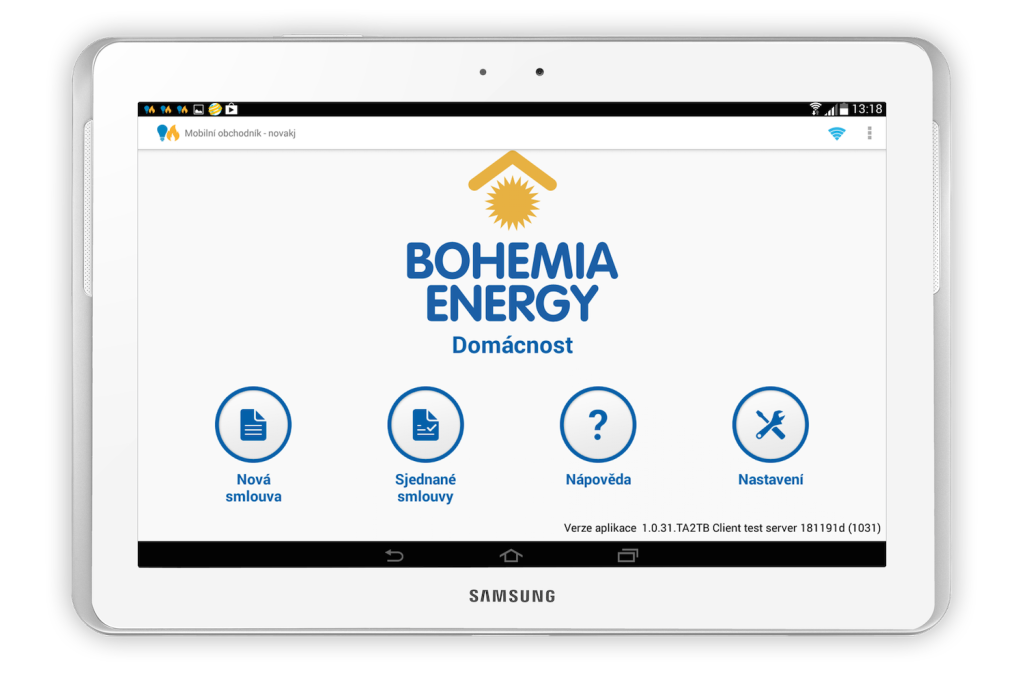 Bohemia Energy - řešení pro uzavírání smluv prostřednictvím tabletů